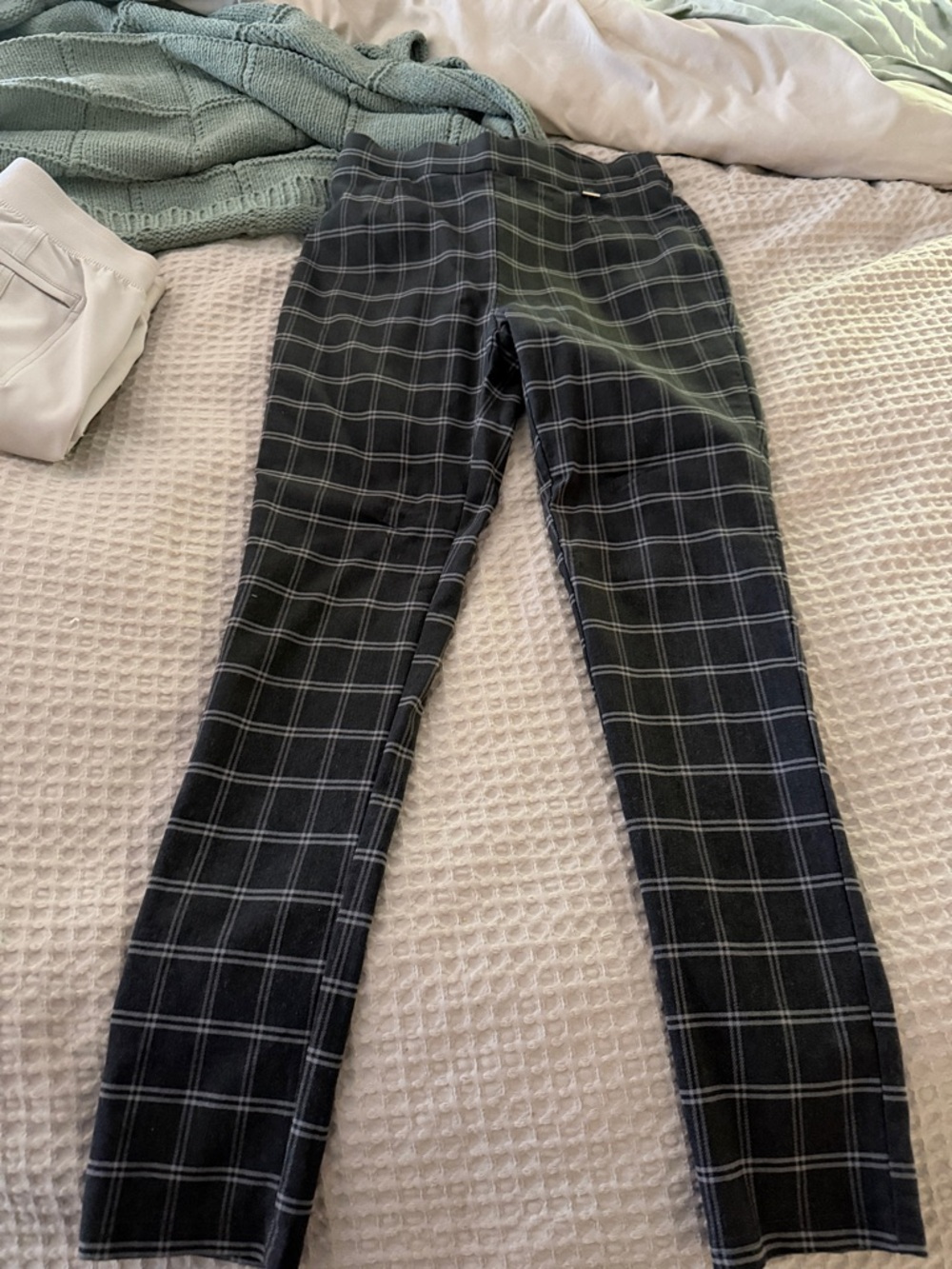 DKNY Black Gray Plaid Skinny Pants